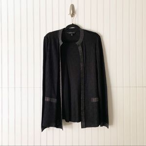 Ming Wang  Large Black Silver Embellished Cardigan Large